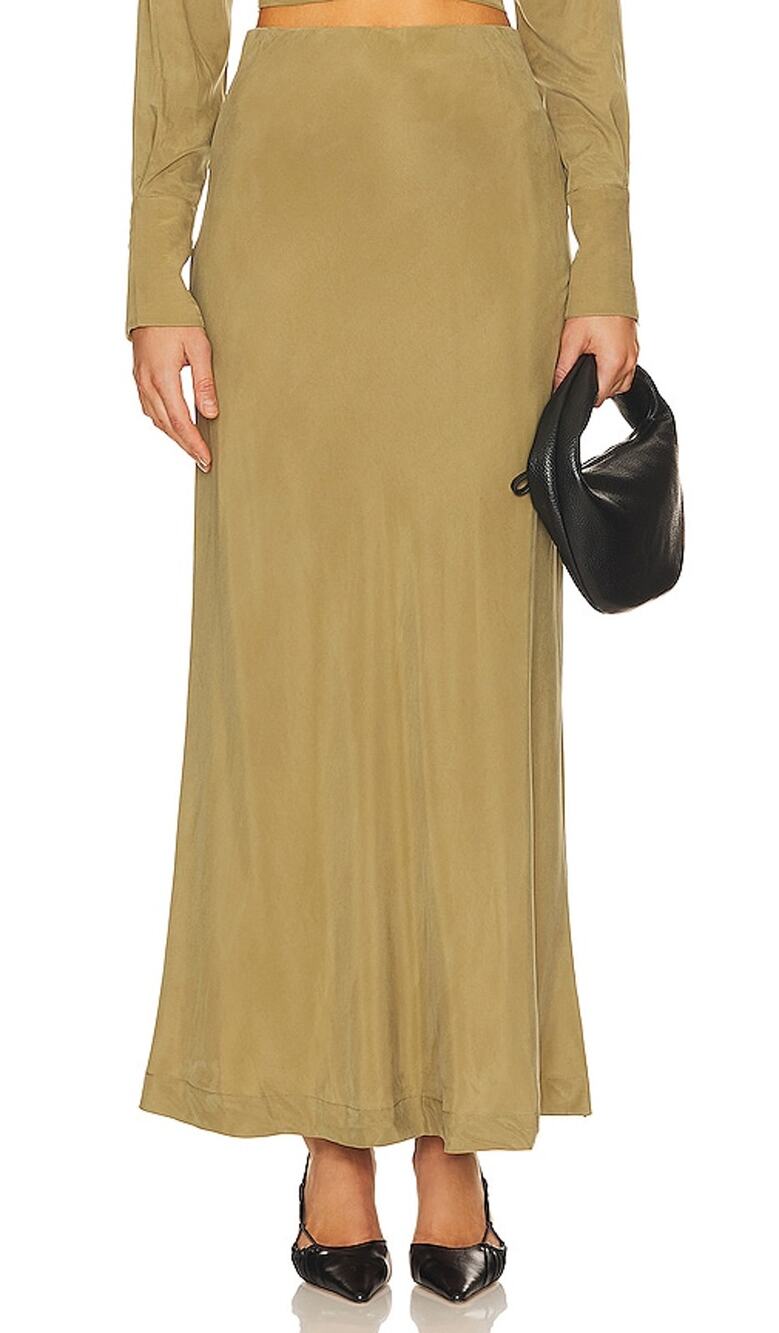Sovere Sleek Olive Atone Maxi Skirt Size L
